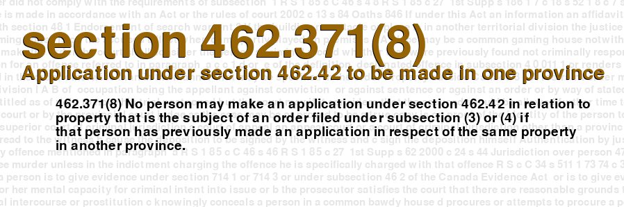 Application under section 462.42 to be made in one province
