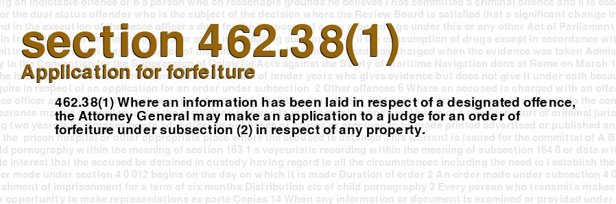 Application for forfeiture