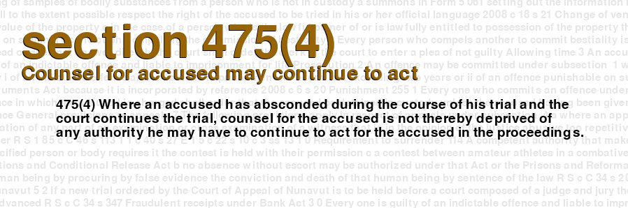 Counsel for accused may continue to act