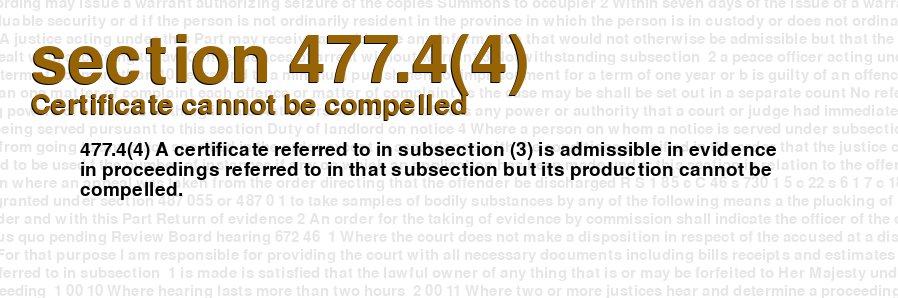 Certificate cannot be compelled