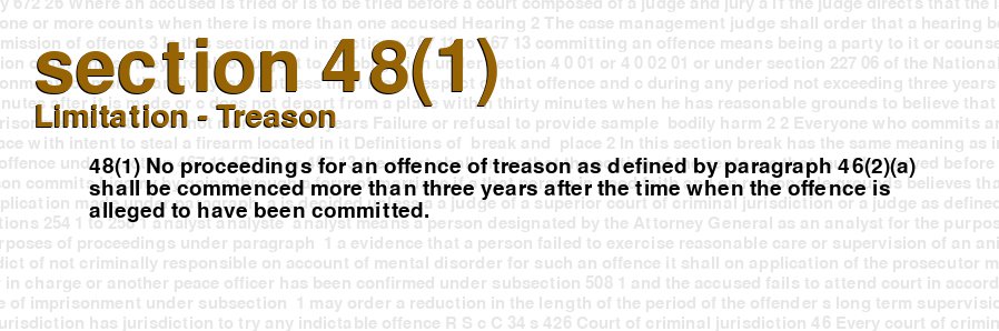 Limitation - Treason