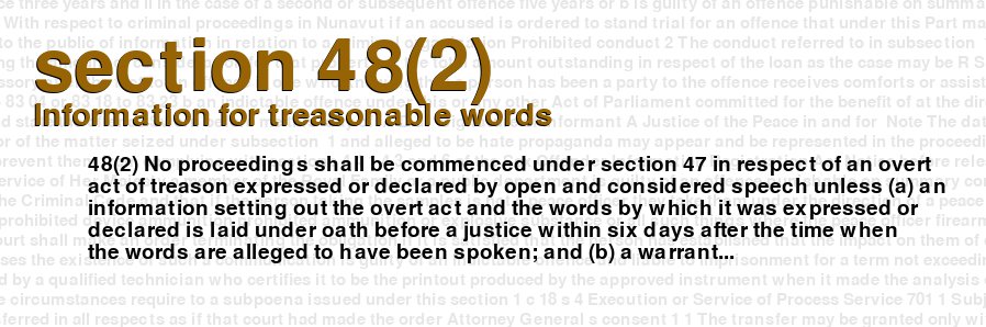 Information for treasonable words