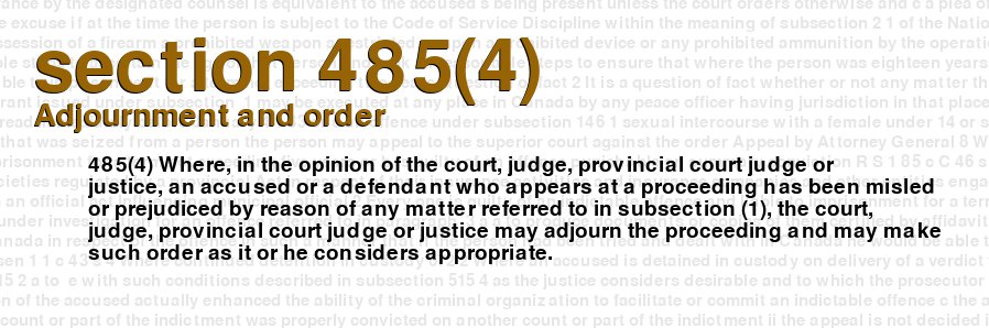 Adjournment and order