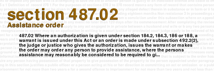 Assistance order