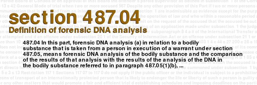 Definition of forensic DNA analysis