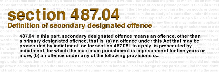 Definition of secondary designated offence
