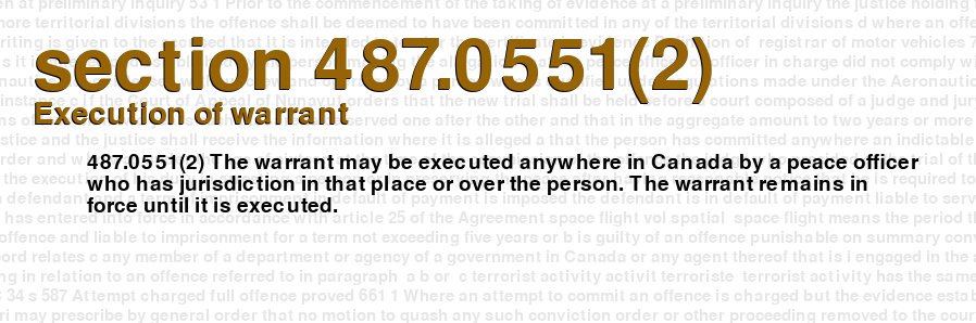 Execution of warrant