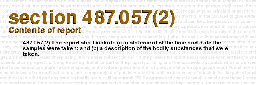 Contents of report