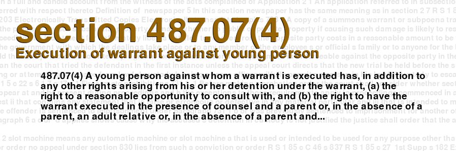 Execution of warrant against young person