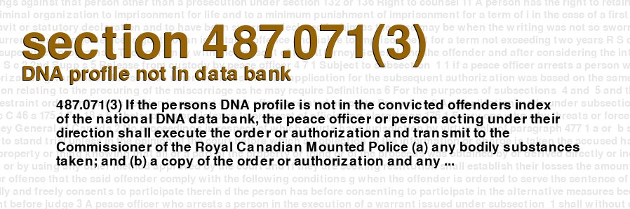 DNA profile not in data bank