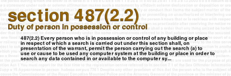 Duty of person in possession or control