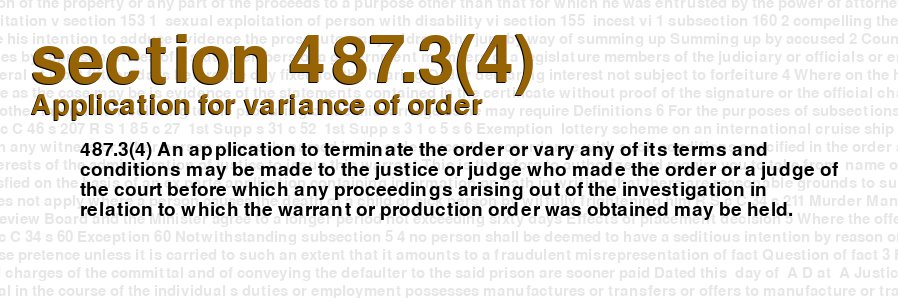 Application for variance of order
