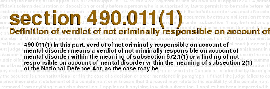 Definition of verdict of not criminally responsible on account of mental disorder