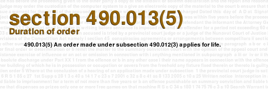 Duration of order