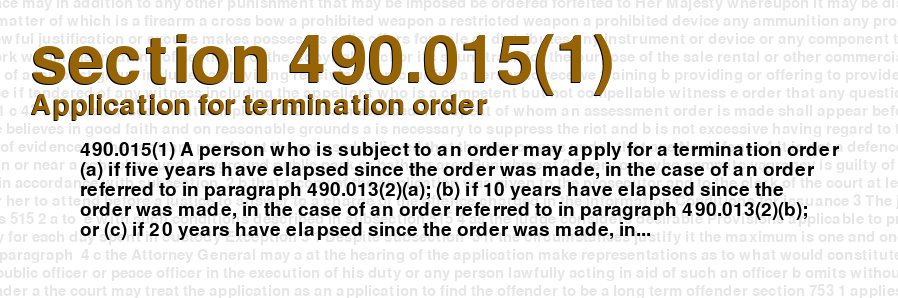 Application for termination order