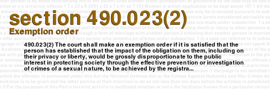 Exemption order