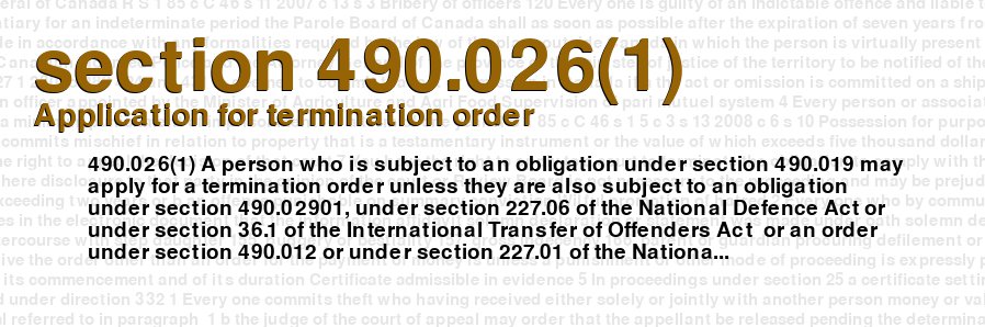 Application for termination order