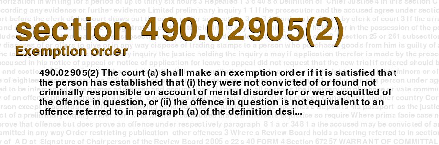 Exemption order