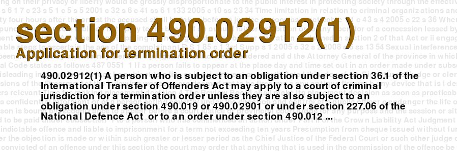 Application for termination order