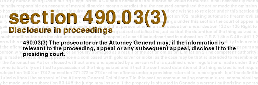 Disclosure in proceedings