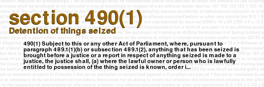 Detention of things seized