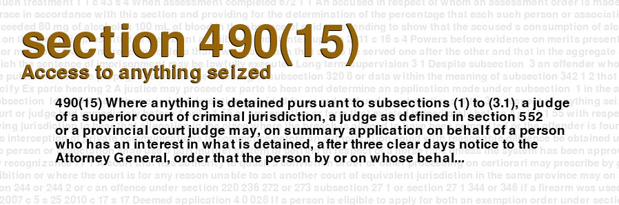 Access to anything seized
