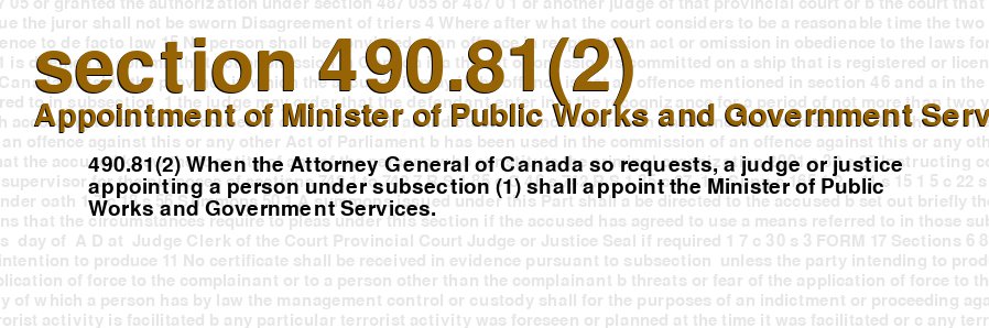 Appointment of Minister of Public Works and Government Services