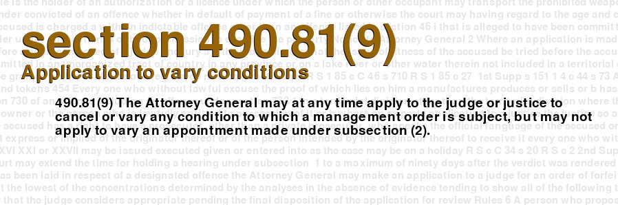 Application to vary conditions