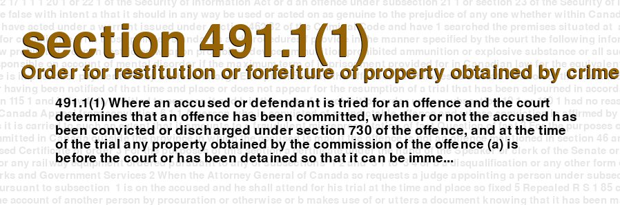 Order for restitution or forfeiture of property obtained by crime