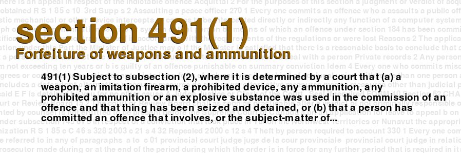 Forfeiture of weapons and ammunition