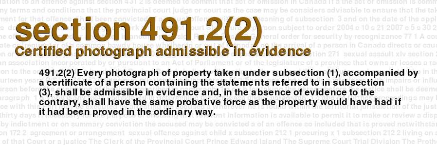 Certified photograph admissible in evidence