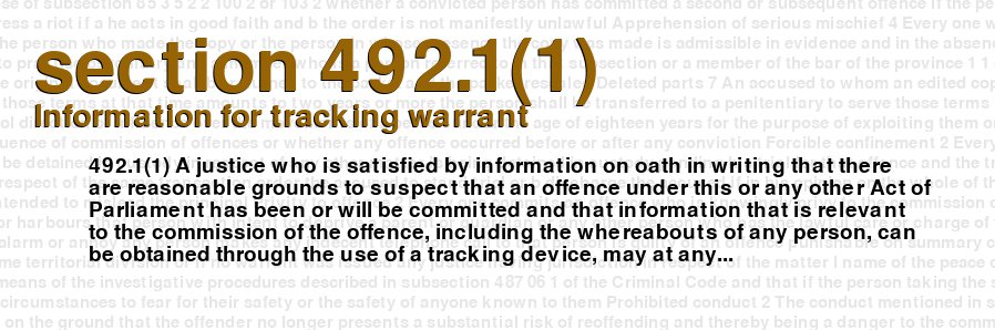 Information for tracking warrant