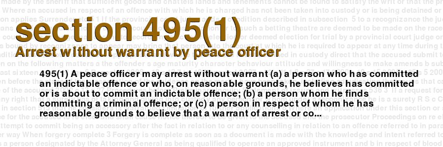 Arrest without warrant by peace officer