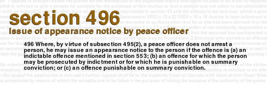 Issue of appearance notice by peace officer