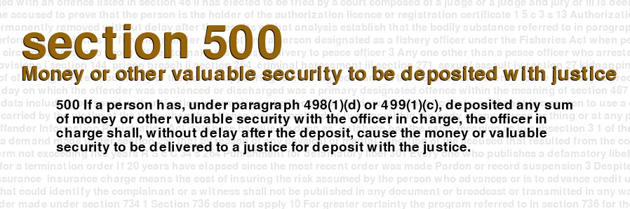 Money or other valuable security to be deposited with justice