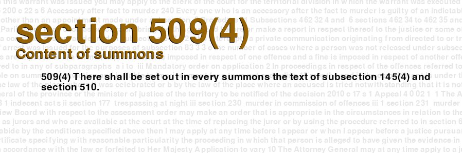 Content of summons