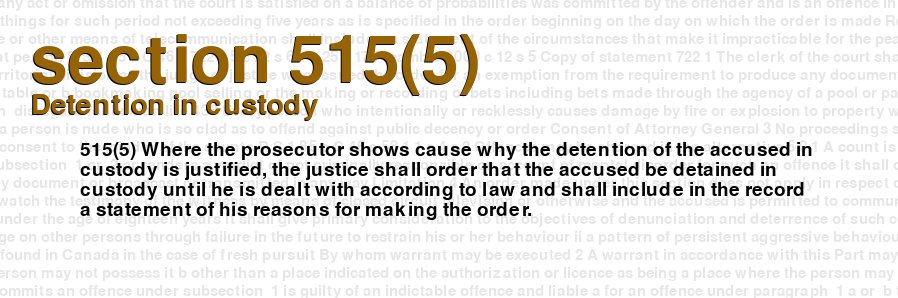Detention in custody