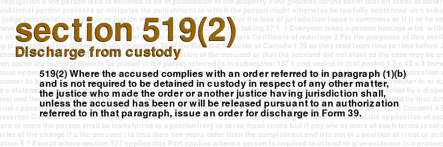 Discharge from custody