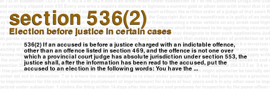 Election before justice in certain cases