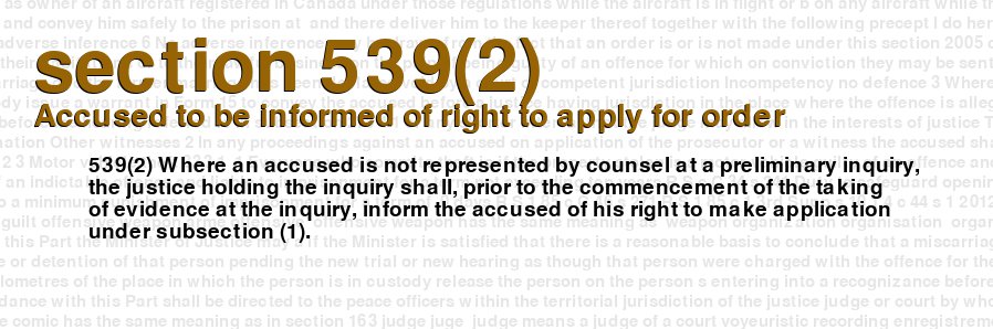 Accused to be informed of right to apply for order