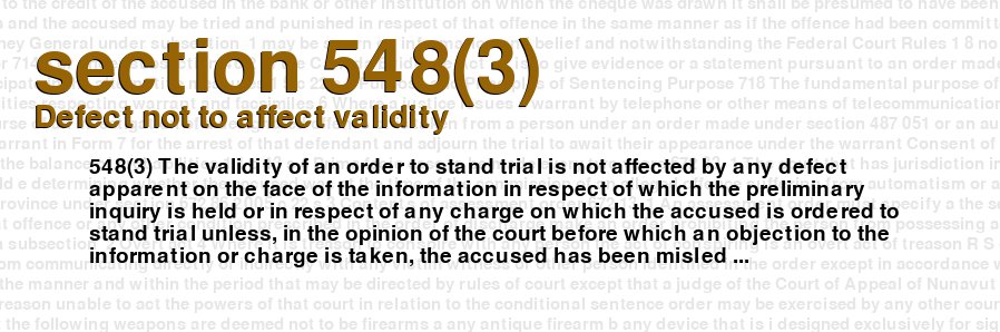 Defect not to affect validity