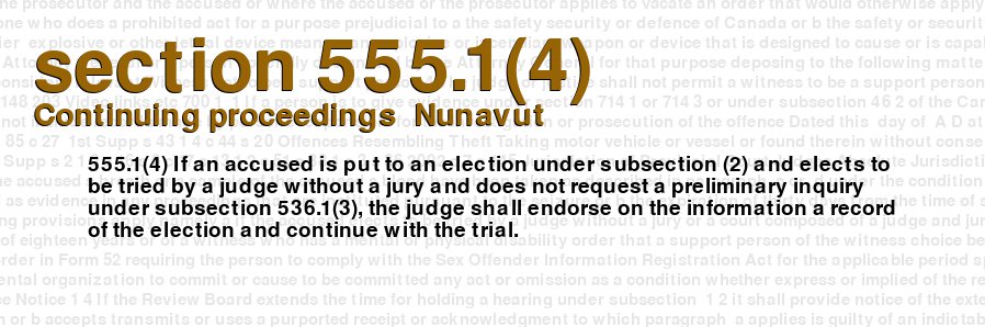 Continuing proceedings  Nunavut