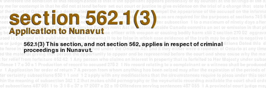 Application to Nunavut