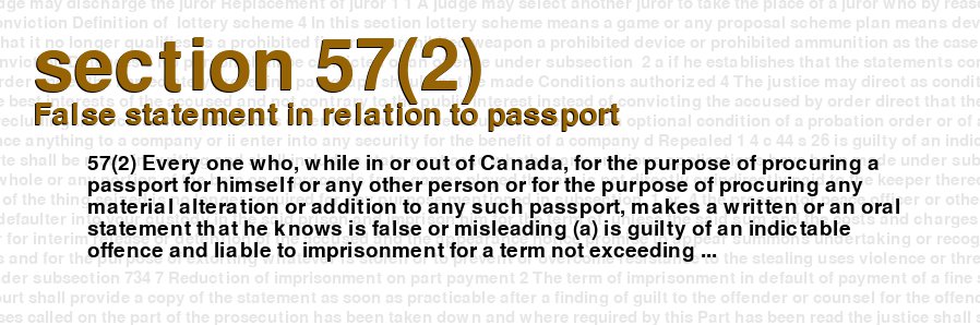False statement in relation to passport