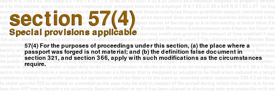 Special provisions applicable