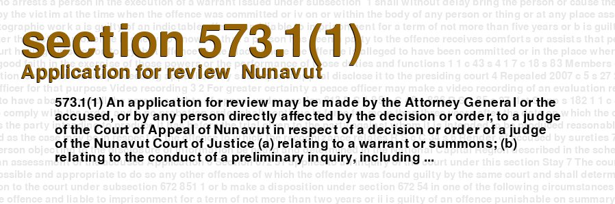 Application for review  Nunavut