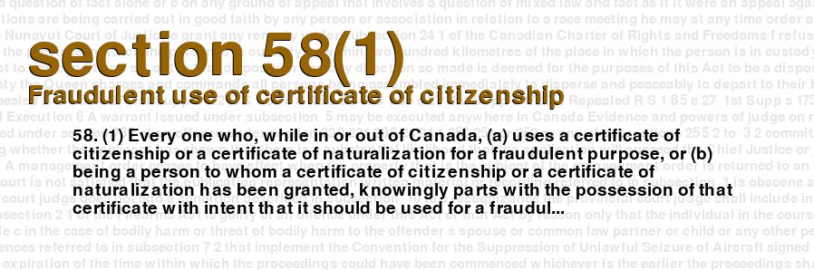 Fraudulent use of certificate of citizenship