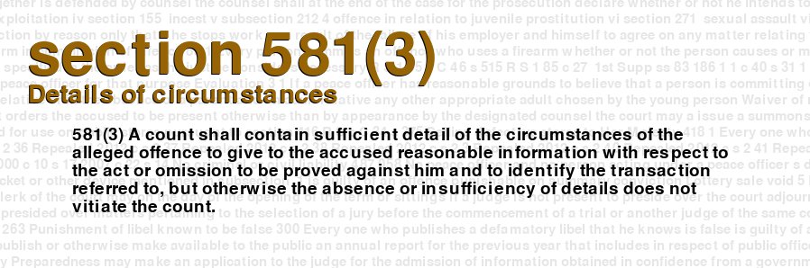 Details of circumstances