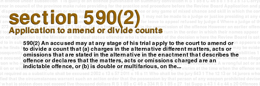 Application to amend or divide counts