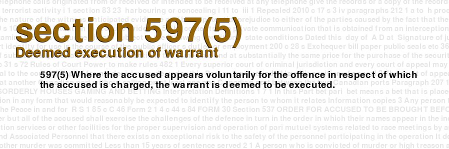 Deemed execution of warrant